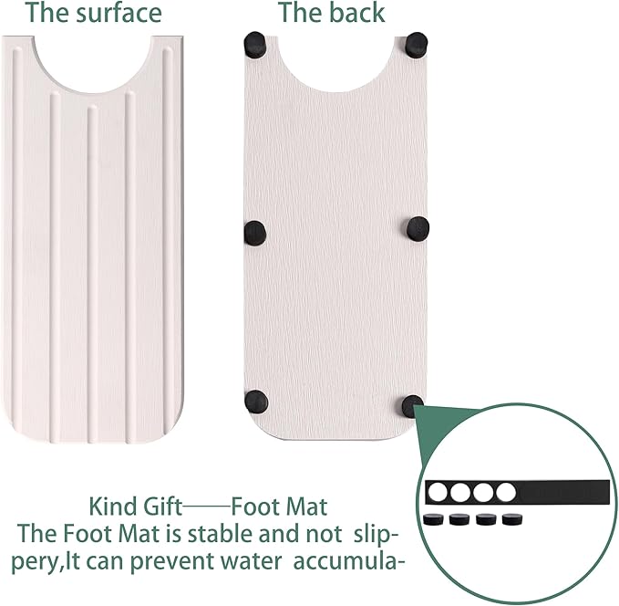 ZumenDa 17inch x 4inch Kitchen Sink Faucet Mat, Water Absorbing Stone Faucet Splash Guard for Bathroom Counter, Quick Drying Diatomite Tray for Kitchen Sink, White
