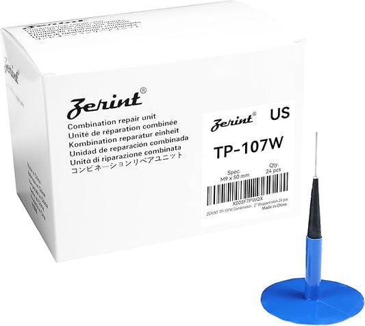 TP-107W Combination Repair Unit, Tire Repair Patch Plug 3/8" x 2" Wrapped stem 24 pcs