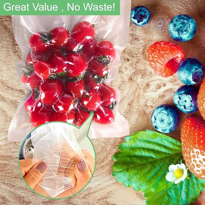 O2frepak 100 Count Vacuum Sealer Bags 50 of Each Size 50 Pint 6"X10"and 50 Gallon11"X16" BPA Free Sous Vide Seal a Meal Commercial Grade Vacuum Seal PreCut Combo Pack Bag