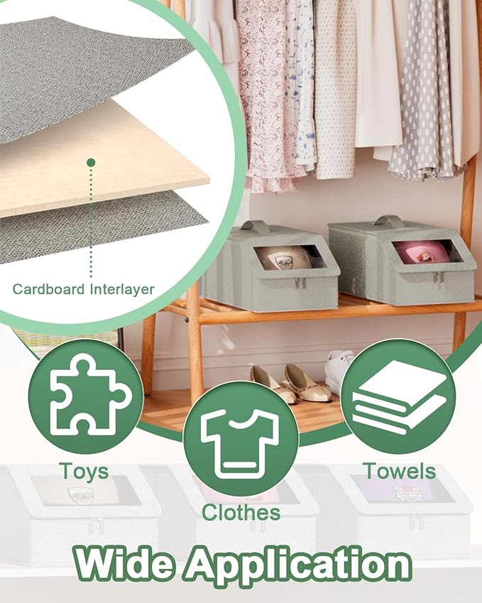 Stackable Hat Organzier for Baseball Caps, 2 PCS Hat Storage Holder Holds up to 24 Caps for Closet, Dust-Proof Hat Boxes Container with Clear Window for Home