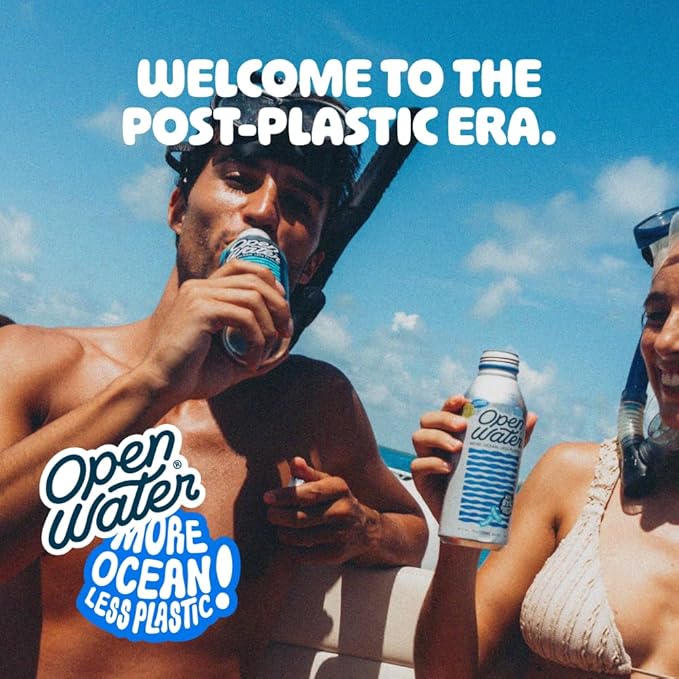 Open Water Still Bottled Water with Electrolytes in 16-oz Aluminum Bottles (6 Cases, 72 bottles - Still) | BPA-free and Eco friendly