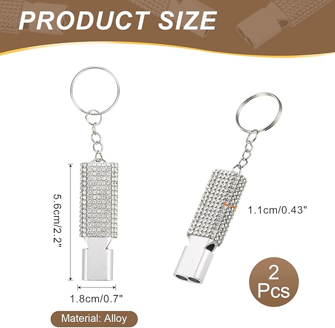 PATIKIL Emergency Whistle with Keychain, Bling Safety Survival Whistles Rescue Signaling Loud for Outdoor Camping Hiking Boating Hunting Fishing