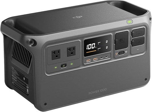 DJI Power 1000 Portable Power Station, 1024Wh LiFePO4 Battery, 2200W (Peak 2600W) AC/140W USB-C Output, 23db Ultra-Silent, Solar Generator For Home Backup, Camping(Solar Panel Optional)