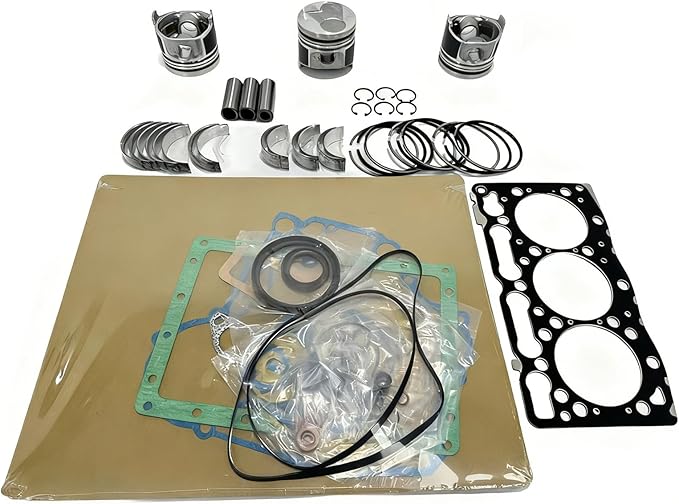 Engine Overhaul Rebuild Kit wkomngga Suitable for Kubota D1305 D1305B D1305EBH Engine B2650 B2710HSD B2920 F3060 F3080 KB23X KB225 R1-261 Tractor ZD326HL ZD326P ZD326RP