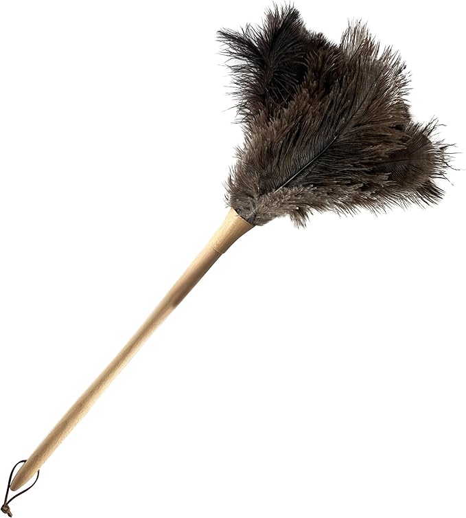 19.7 Inch Ostrich Feather Duster – Soft Dusting Brush for Home, Office, and Furniture Cleaning (Brown)