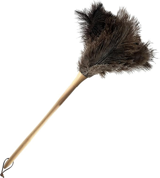 19.7 Inch Ostrich Feather Duster – Soft Dusting Brush for Home, Office, and Furniture Cleaning (Brown)