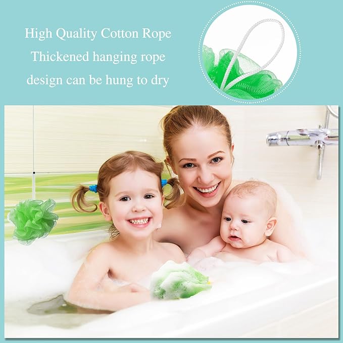 CHENGU 80 Pcs Loofah Bulk Sponge Bath Sponges for Shower Bath Luffa Bulk Pouf Shower Puff Wash Body Pouf Mesh Loofah Exfoliating Body Scrubber for Baby Women Men, 20g