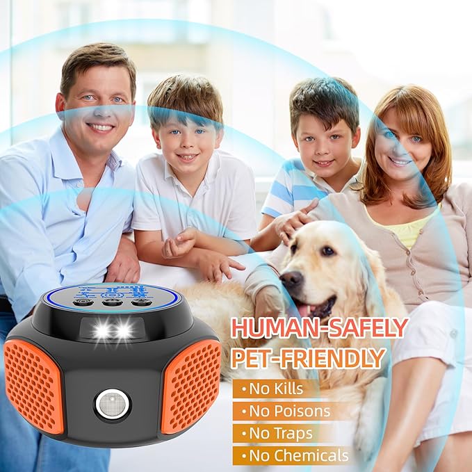 2025 360°Ultrasonic Pest Repellent Plug in,Indoor Pest Control for Rodent Mice Rat Squirrel Bat Roach Spider Ant Bug,Electronic Repelling Device Mouse Traps for Basement House Garage Kitchen(2pcs)