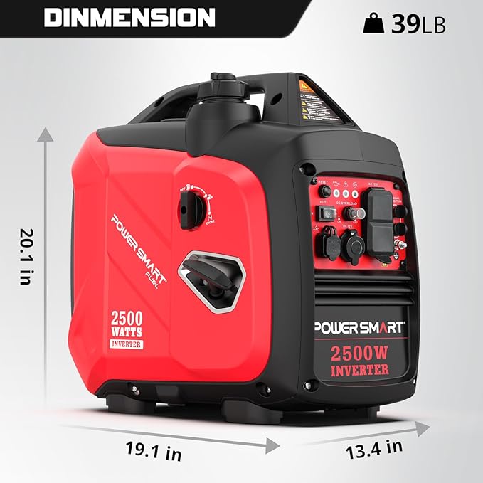PowerSmart 2500-Watt Portable Inverter Generator with Quiet for Camping
