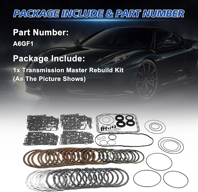 A6GF1 Auto Transmission Master Rebuild Kit Overhaul Fits for Accent Elantra Kia Optima Soul Sportage 2011-2014 1.6 1.8 2.0L Replace OE B212820A B212880A W212881A