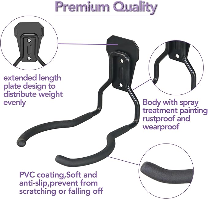 Garden Power Tool Organizer Hooks 2-Pack String Trimmer Wall Mount Garage Storage Heavy Duty Hanger Drill Holder