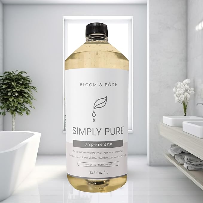 Luxury Liquid Hand Soap - Unscented Hand Wash - Gentle Hand Soap with Aloe Vera - Handsoap for Bathroom & Kitchen - Moisturizing Hand Soap, Simply Pure Scent (Unscented), 33.8 fl. oz.
