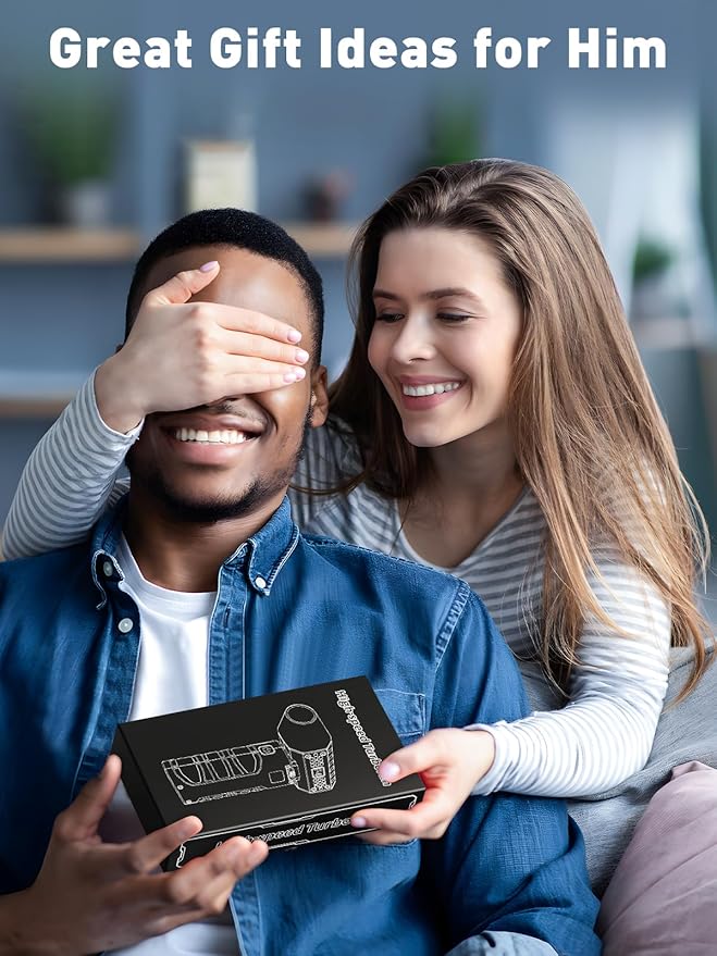 Compressed Air Duster 130000RPM Electric Duster with LED Light, 100 Gear Adjustable Rechargeable Cordless Air Blower Cleaning Tool for Keyboard,Electronic Devices,Car, Christmas Gifts for Men (Black)