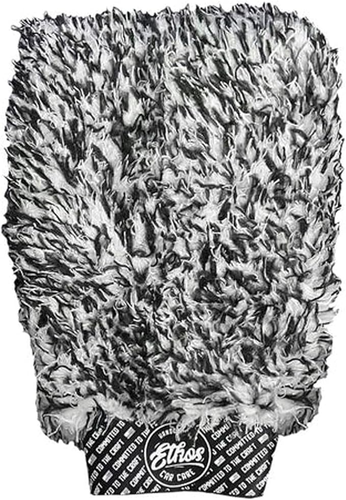 Ethos Microfiber Car Wash Mitt - Wash Mitt for Cleanse Scratch & Lint Free Premium Scrub Pad - Rinse Glove for Clean Cars, Trucks, Motorcycles