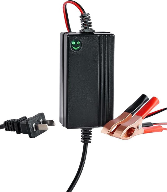 Orion Motor Tech 12V Battery Charger and Maintainer, Trickle Charger for Charging Boats Motorcycles ATVs Riding Mowers & Car Truck SUV RV Maintenance W Smart 2 Stage Charging & Power Indicator, 1PC