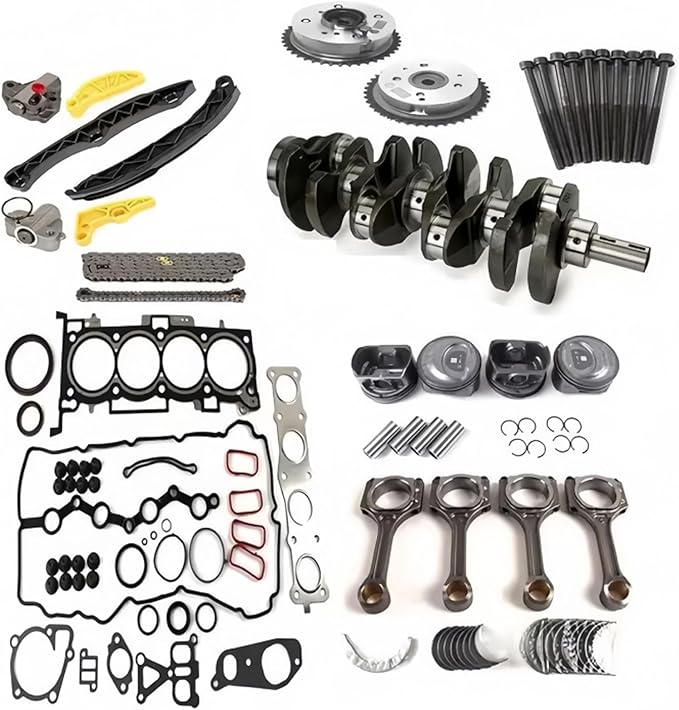 G4KJ 2.4L Engine Rebuild Overhaul Kit Suitable for Kia Sorento Optima Sportage 2011-2020, Fit for Hyundai Tucson Sonata Santa Fe Sport 2011-2019, w/Crankshaft Timing Chain Piston