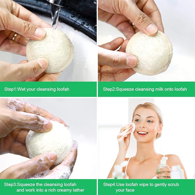 24 Pieces Exfoliating Loofah Pad Facial Body Scrubber Round Bath Shower Loofah Sponge Pad Natural Exfoliating Scrubber Brush Close to Skin for Men Women Shower Bath and Spa(6.5 x 6.5 cm)