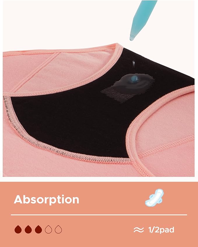 INNERSY Period Underwear for Teens Girls Cotton Leak-Proof Menstrual Panties 3-Pack