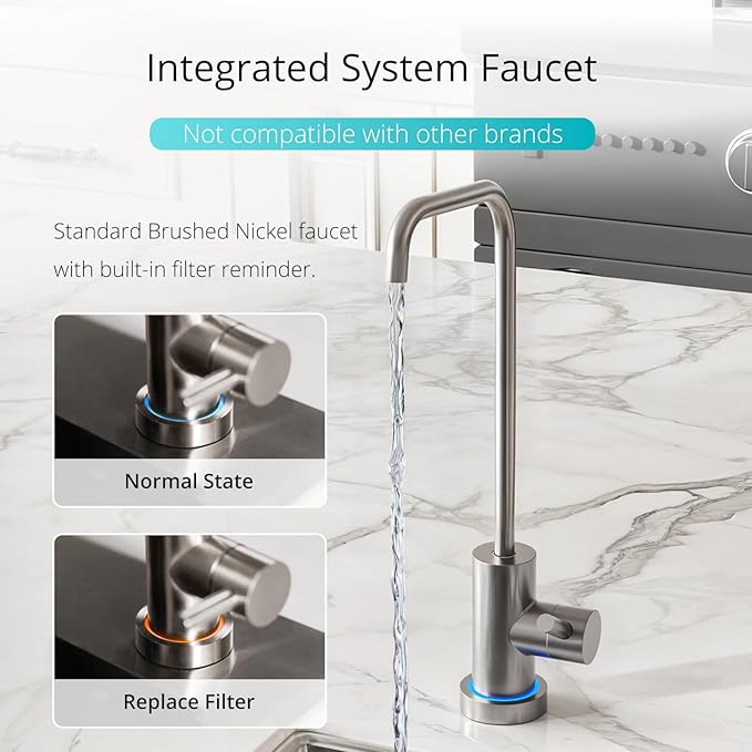 VIOMI® RO Water Filtration System,TDS PFOS&PFOA Reduction, 9 Stage Reverse Osmosis Water Filter, 600GPD, NSF/ANSI 372&53&42 Certified, Tankless Reverse Osmosis System Under Sink with Faucet