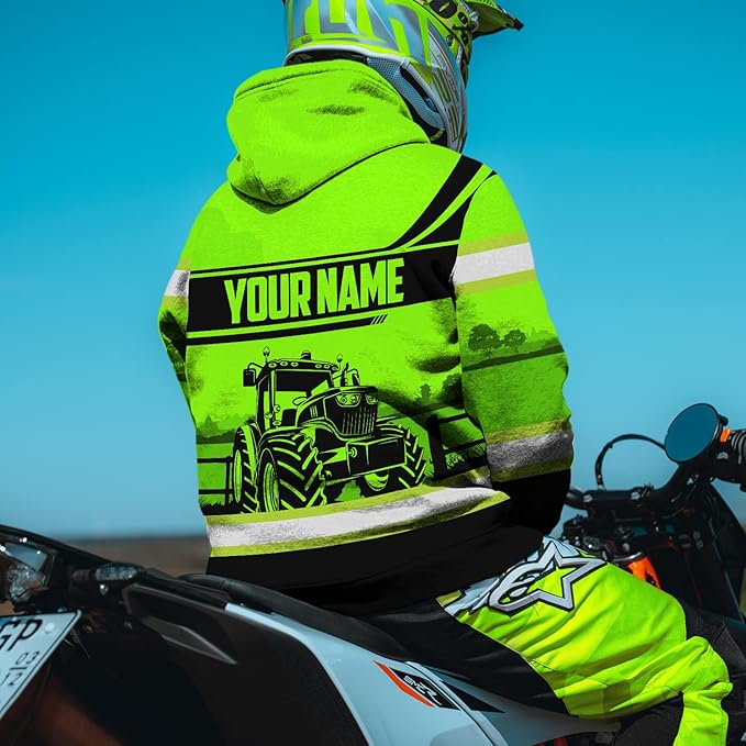Matedecor High Visibility Hi Vis Hoodie for Men - Jobs Collection Custom Name Class 3 Reflective Safety Workwear