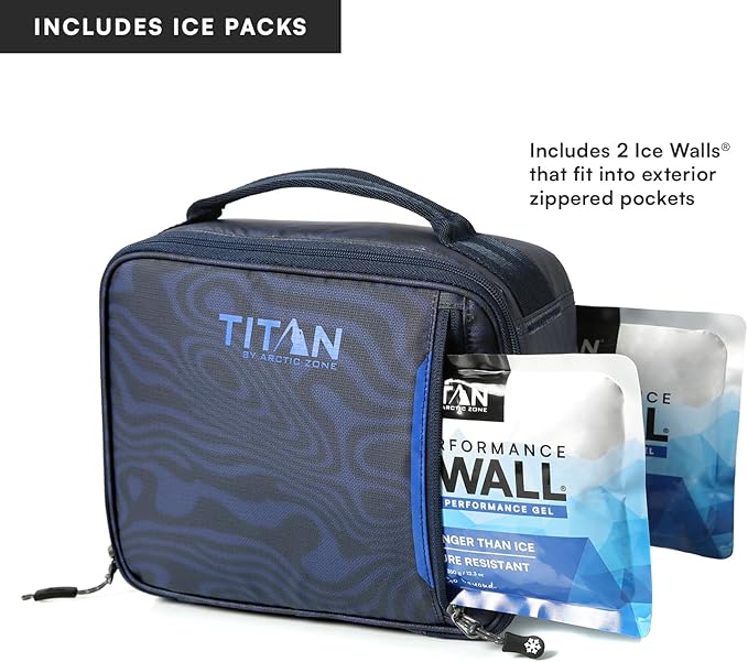 Titan Fridge Cold Lunch Box With 2 350g Ice Walls®, Dark Wave