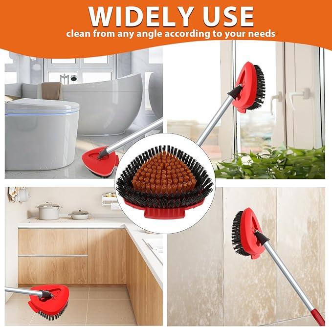 Upgraded Spin Mop Replace Scrub Brush Compatible with O Cedar EasyWring 1 Tank, Mop Replacement Scrubber Head Brush for Kitchen, Deck, Bathroom and Shower Floor Cleaning