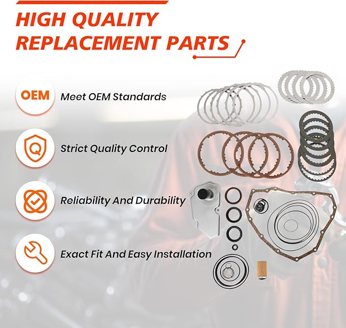 Transmission Master Rebuild Kit, Compatible with Nissan Sentra NV200 Chevrolet Spark, Automotive Replaces Part with Filter Clutch Disc JF015E RE0F11A