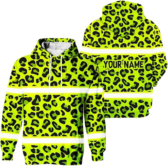 Color US Flag High Visibility Hoodie for Men Women Reflective Tapes Safety Workwear for Worker Runner Patriotic