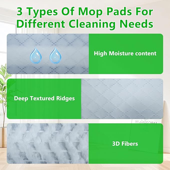 40 Count Dry+Wet Hardwood Floor Cleaner Pads for Bona Mop Replacement Pads XL Disposable Wet Cleaning Pad Multi Surface Floor Pads Refill Compatible with Bona, Rubbermaid, Libman and Swiffer Power Mop