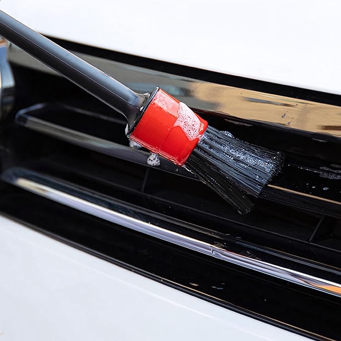 Car Detailing Brush Set, 7 Pcs Natural Bristles Car Detailing Kit for Automotive Interior, Air Conditioning Vents, Engine Bays, Dashboard and Wheels