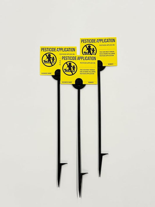 Great Lakes Marking Products Lawn Treatment Application Stakes & Connecticut Signs (Premium Style Stakes (500 pc. Pack)), Black, Yellow, White