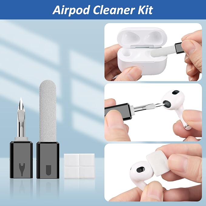 13-in-1 for iPhone Cleaning Kit Charging Port Cleaner, Phone Cleaner Repair Tool for Lightning Cable Connector Charger Speaker, iPad MacBook Samsung AirPods Pro & Charging Case, Safe for All Devices