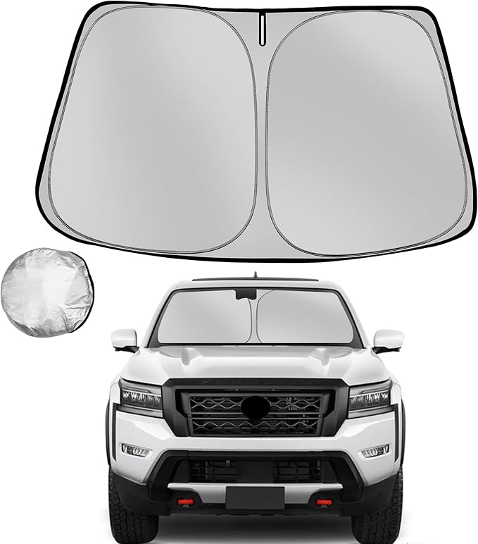 Windshield Sun Shade for 2022-2025 Nissan Frontier Foldable Sun Sunshade for Car Front Window Blocks UV Rays and Heat Automotive Interior Protector Custom Fit Accessories