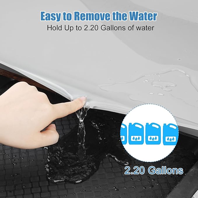 Under Sink Mat for Kitchen Waterproof, 40" x 19" Silicone Under Sink Liner Kitchen & Bathroom Cabinet Protector Mats, Heavy Duty Flexible Under Sink Drip Tray with Lip, Cool Grey