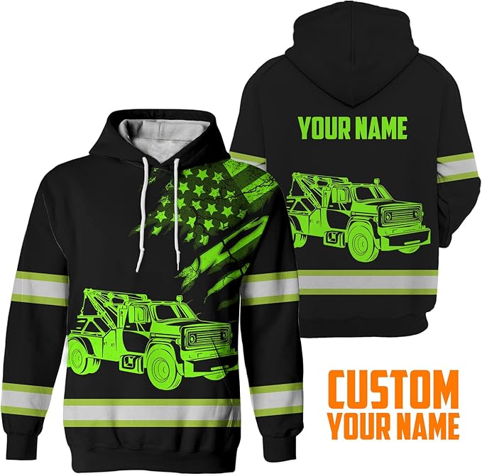 Matedecor High Visibility Hi Vis Hoodie for Men - Jobs Collection Custom Name Class 3 Reflective Safety Workwear