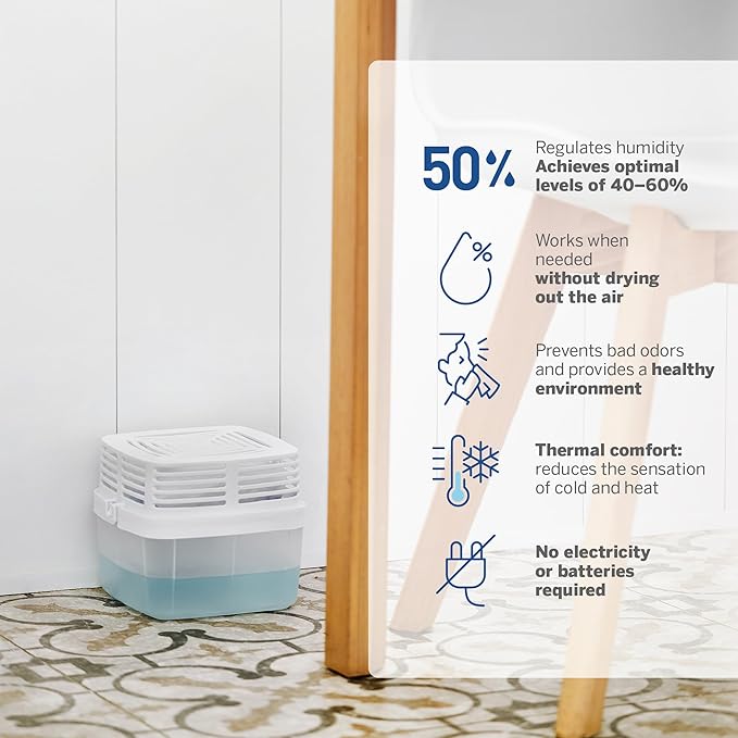 HUMYDRY® Bundle containing 4 refills 15.9oz Moisture Absorber Refill Pouches, unscented, medium room dehumidifier refills for spaces up to 200 sq.ft.