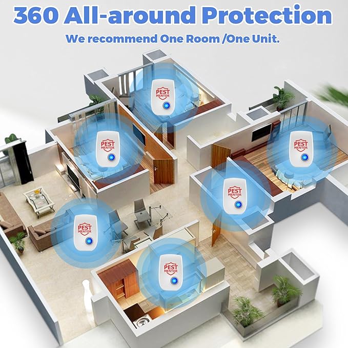 Ultrasonic Pest Repellent 8 Packs, Indoor Pest Control Repeller Plug in,Mouse Rodent Repellent for Ant Rodent Roach Mouse Mosquito Bugs Spider Insect Deterrent,3 Mode Switching