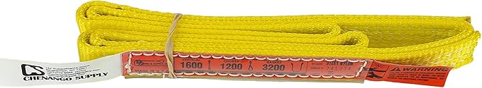 DD Sling. Multiple Lengths! (100% Made in USA) 1" width, 1 Ply, Nylon Lifting Sling, Eye & Eye, Heavy Duty (900 webbing), 1,600 lbs Vertical, 1,200 Choke, 3,200 Basket (1"x3')