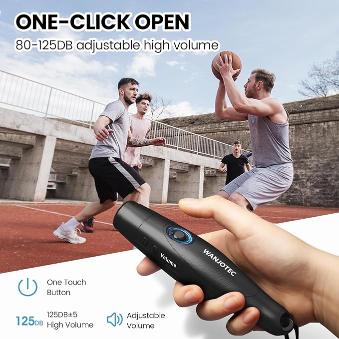 Electronic Whistle, Battery Operated Whistle Adjustable 3 Different Loud Whistle Sounds with Lanyard Handheld Whistles for Referees Coaches Teacher Training/Camping