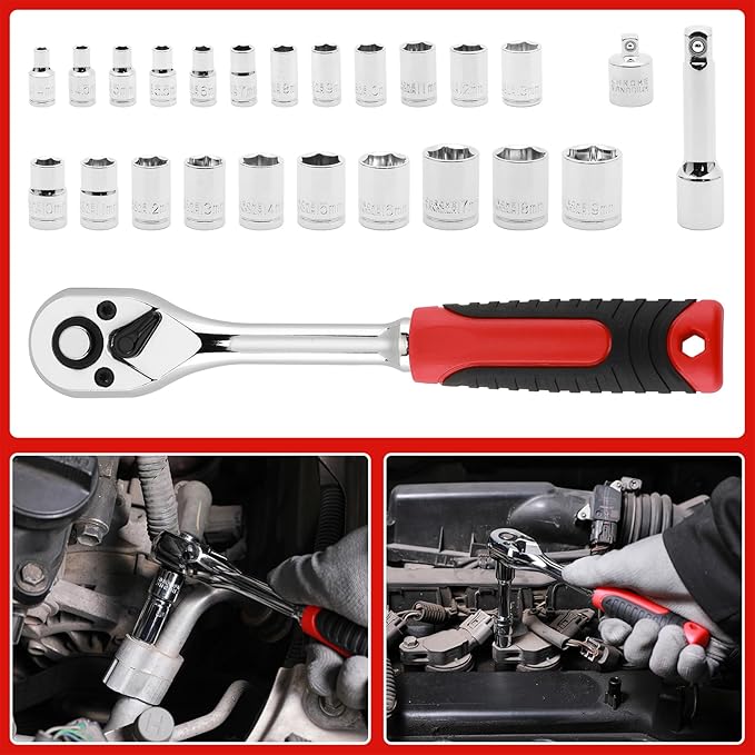 Mayouko 205PCS Home Repair Tool Kit, Complete Household Tool Set, Car Tools Kit Mechanic Set for Rv Trunk, Mechanics Home Tool Set, 205 Pieces Socket Wrench Auto Repair Hand Tool Kit