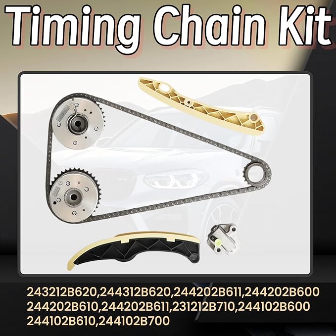 G4FJ 1.6 Engine Overhaul Rebuild Kit w/Crankshaft Head Gasket Set Timing Chain Kit w/VVT Connecting Rod Piston Kit Fit For Hyundai Accent Veloster Elantra Kia Rio Optima 2012-2019 1.6L 21020-2B000