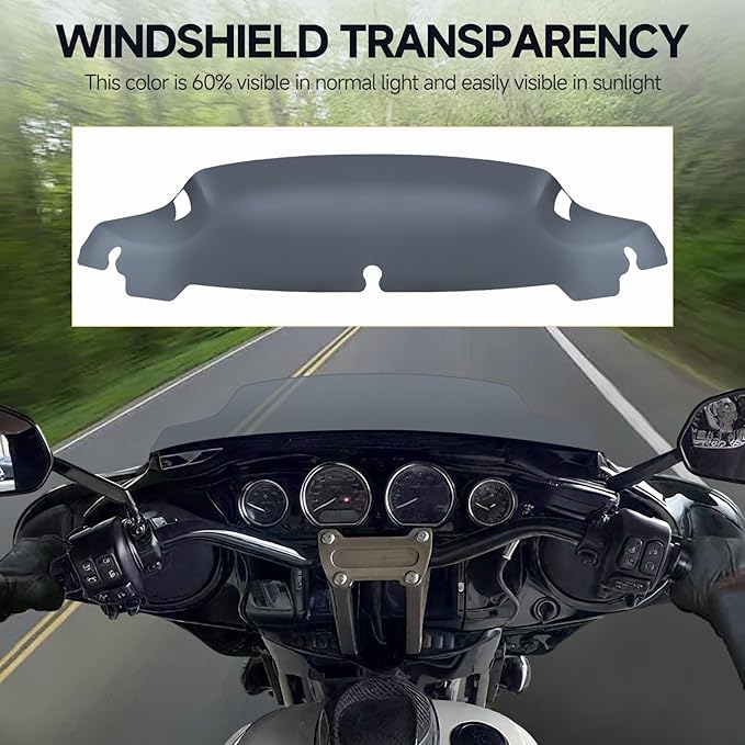 4.5" Motorcycle Windshield Wave Windscreen 2014-2023 Fit For Harley Davidson Touring Street Glide Electra Glide Ultra Limited Tri Glide Flht Flhx Flhtk Flhtc Flhtcu Smoke