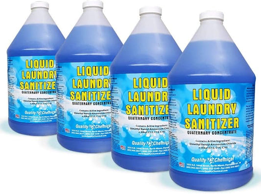Quality Chemical Laundry Sanitizer Liquid for Clothes or Commercial use - Sanitizer Laundry Disinfectant, Odor Eliminator and Fabric Sanitizer 128oz (Pack of 4)