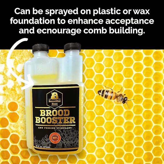 Brood Booster & Feeding Stimulant – 16 oz – Natural Honey Bee Supplement – Boosts Colony Growth – Prevents Syrup Fermentation – Aids Comb Building – Great for Nucs & Swarms