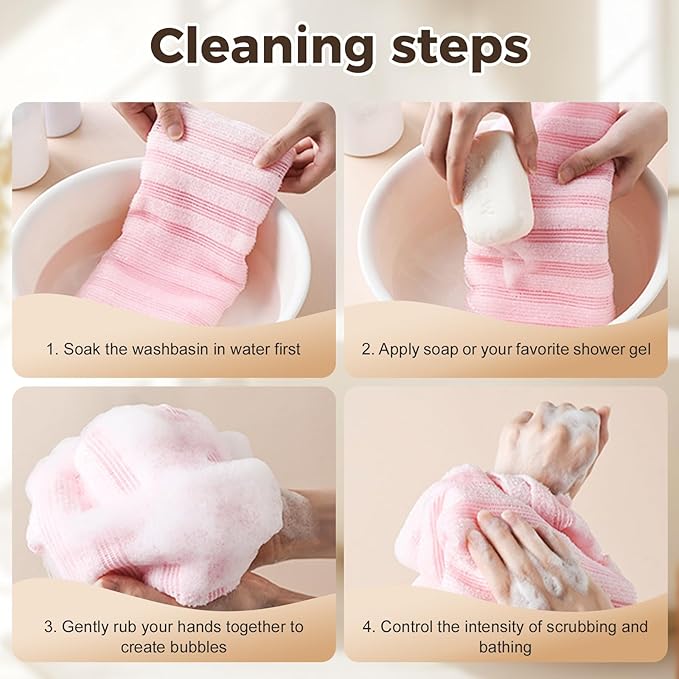2026 New Exfoliating Shower Towel, Premium Scrub Wash Cloth for Body Face, Exfoliating Towel for Shower Travel Friendly, Quick Drying Durable and Gentle for Sensitive Skin (Mix)