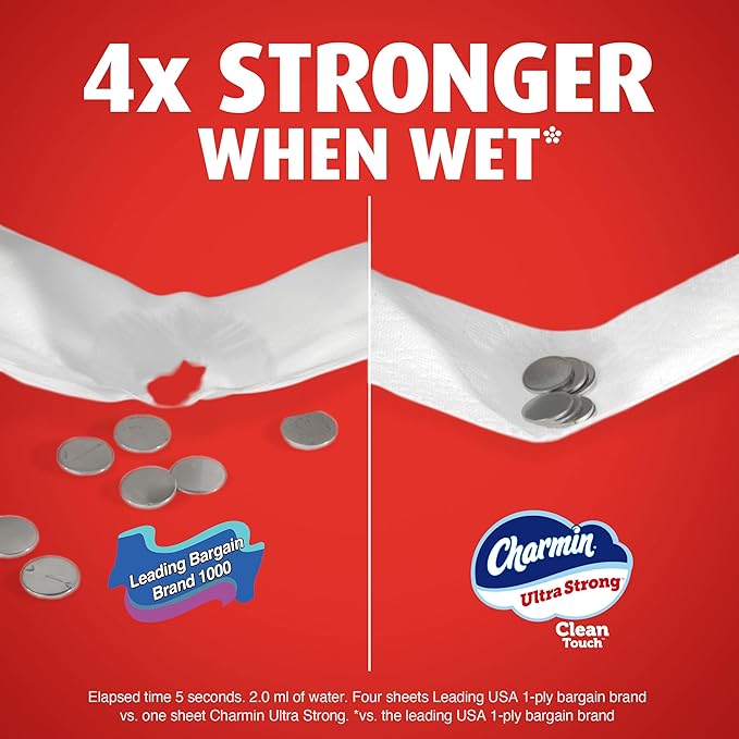 Charmin Ultra Strong Clean Touch Toilet Paper, 30 Family Mega Rolls = 150 Regular Rolls (Packaging May Vary)