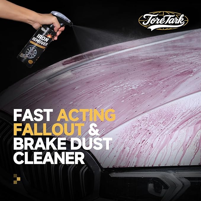 Iron Remover, Fallout & Iron Remover for Car Detailing, Fast Removal Brake Dust & Rust and Wheel Cleaner, Safe for All Vehicle Paint & Wheels, Tire Shine and Preps for Wax (16oz)