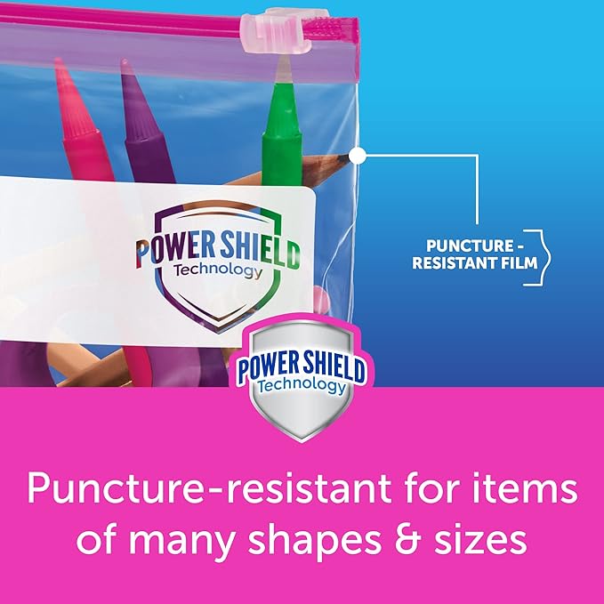 Ziploc Quart Food Storage Slider Bags, Power Shield Technology for More Durability, 22 Count