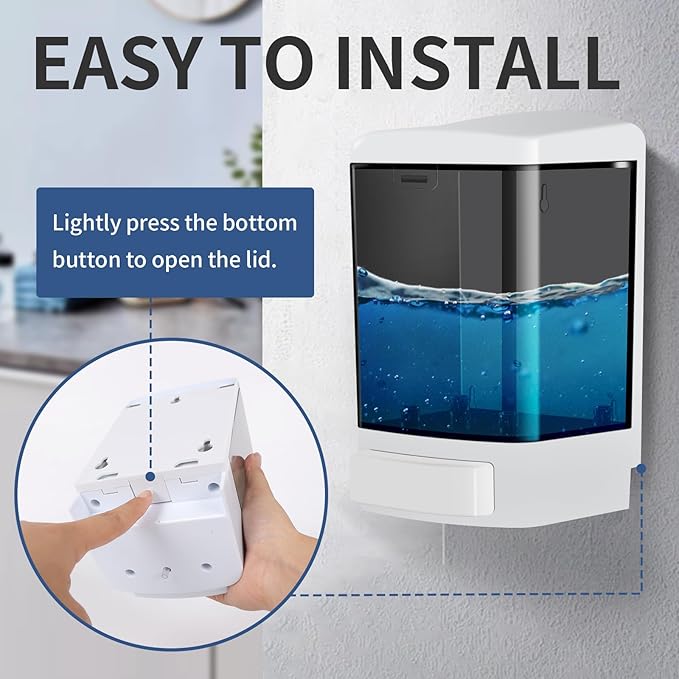 4PCS Commercial Soap Dispenser Plastic Wall Mounted Soap Dispenser 33.8 oz 1000 ml Plastic Hand Wash Soap Wall Dispenser for Bathroom Kitchen Hotel Liquid Gel Shampoo Chamber (Black)