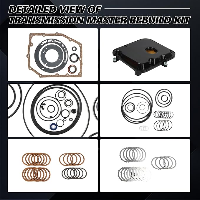 68332423AA 42RLE Transmission Master Rebuild Kit with Gasket Friction Clutches Filter Fits for 2005-2010 Chrysler 300,2009-2010 Challenger,2006-2010 Charger,Jeep,Mitsubishi,Ram OE 68332423AA